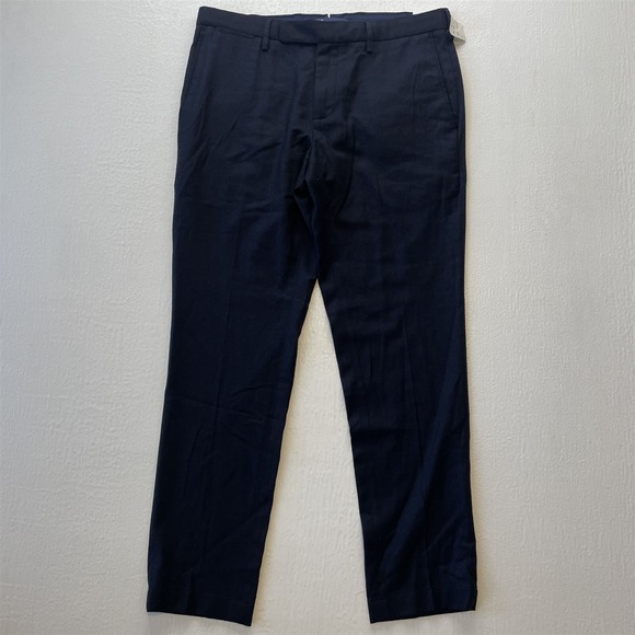 NEW Brooks Brothers 34x30 Navy Blue 100% Wool Flannel Soho Italy Dress Pants